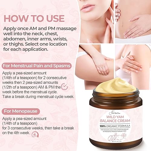 Miniatura 4 de Crema de ñame silvestre, 2 onzas, crema equilibrante orgánica para mujeres, nutrición profunda e hidratación, hecha con raíz de ñame silvestre,