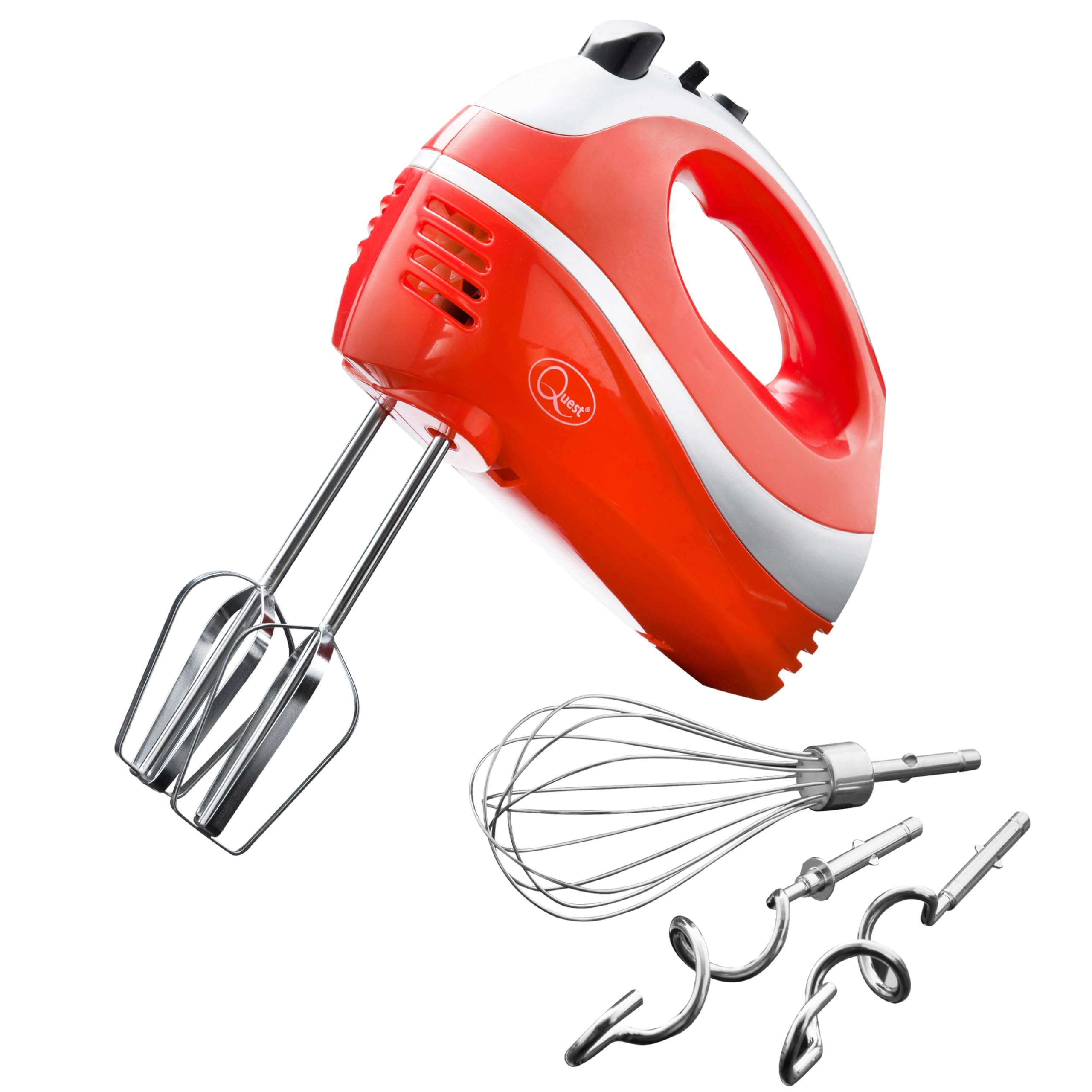 Benross Red and Silver Professional Hand Mixer - 300W Motor - 5 Speed Settings with Turbo Boost