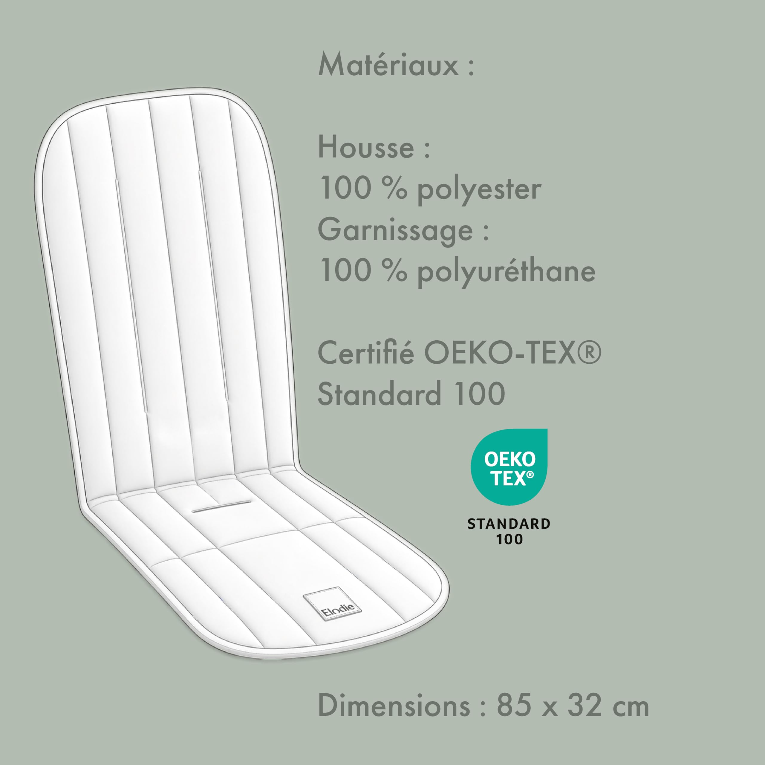 Elodie Details Coussin de Siege Poussette Universelle Réversible, Rembourrée et Lavable Reducteur Poussette CosyCushion Accessoire Poussette - Aviator Black