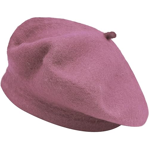 ZLYC Wool French Beret Hat Solid Color Beret Cap for Women Girls