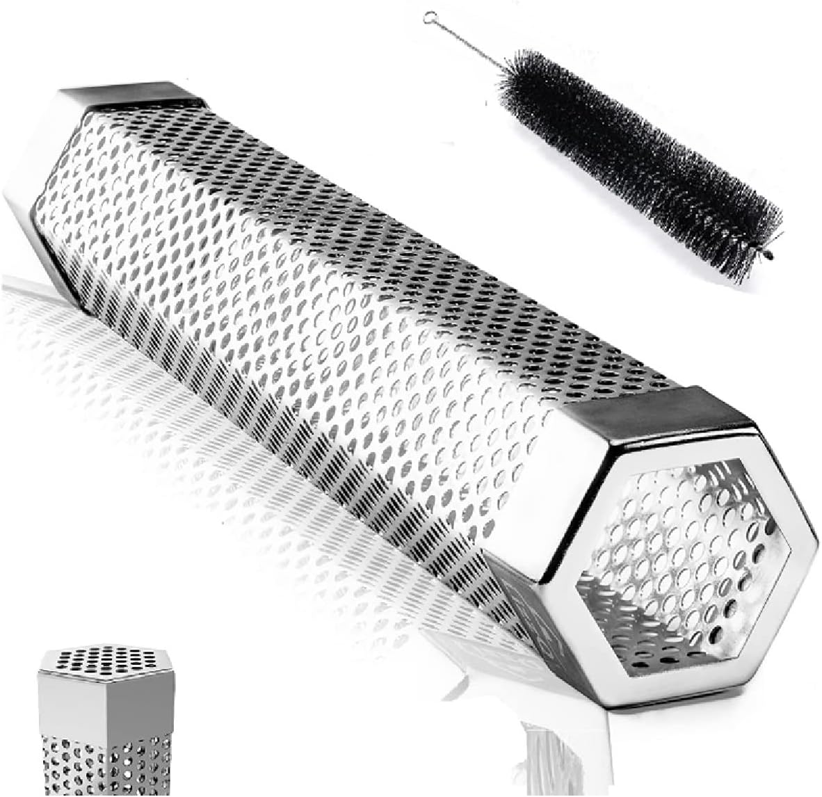 Pellet Smoker Tube, 12'' Smoker Tube with Brush, Premium