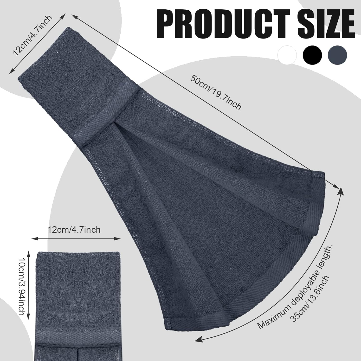 Moukeren 6 Pcs Football Towel Cotton Quarterback Football Field Hand Towel with Hook and Loop Fastener for Sports Football Golf Gym Accessories(Black, White, Gray) - Image 2