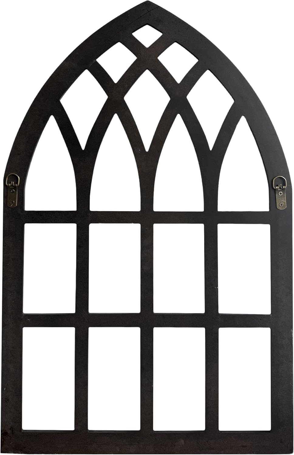 Sintosin Vintage Black Arched Window Frame Wall Decor 20 X 32 Inch, Hanging Wood Frame Rustic Cathedral Wall Decor for Living Room Bedroom Hallway Halloween Thanksgiving Christmas