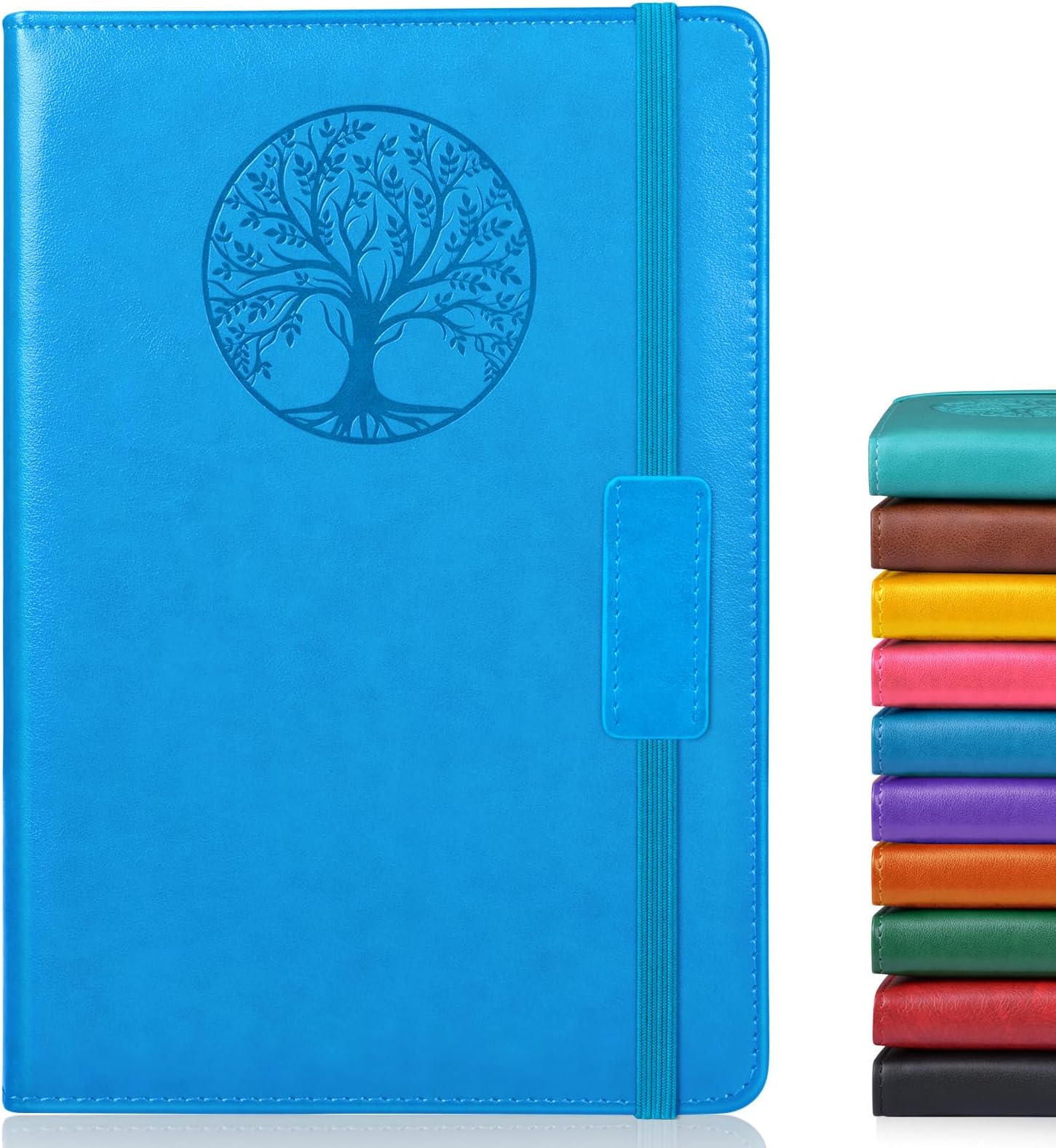 Biuwory Lined Journal Notebook for Women Men,256 Pages A5 Hardcover Leather Journals for Writing,Travel,Business,Work & School,College Ruled Notebooks for Note Taking,Diary Notepad 5.7"×8.3" blue