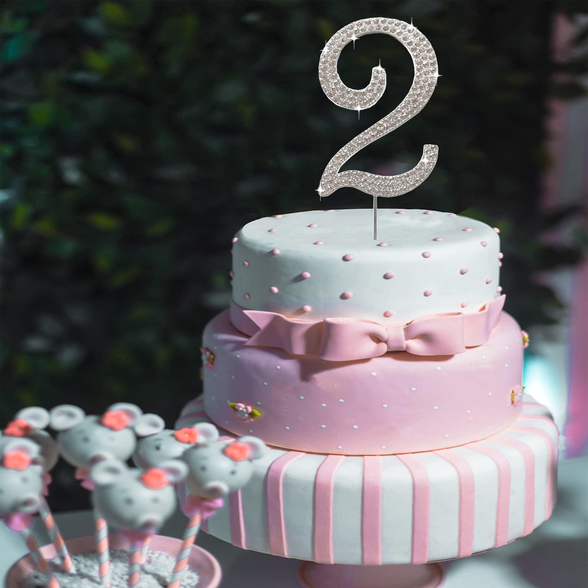 Amazon.co.jp: lwwlxx ケーキトッパー ナンバー2 ダイヤモンド