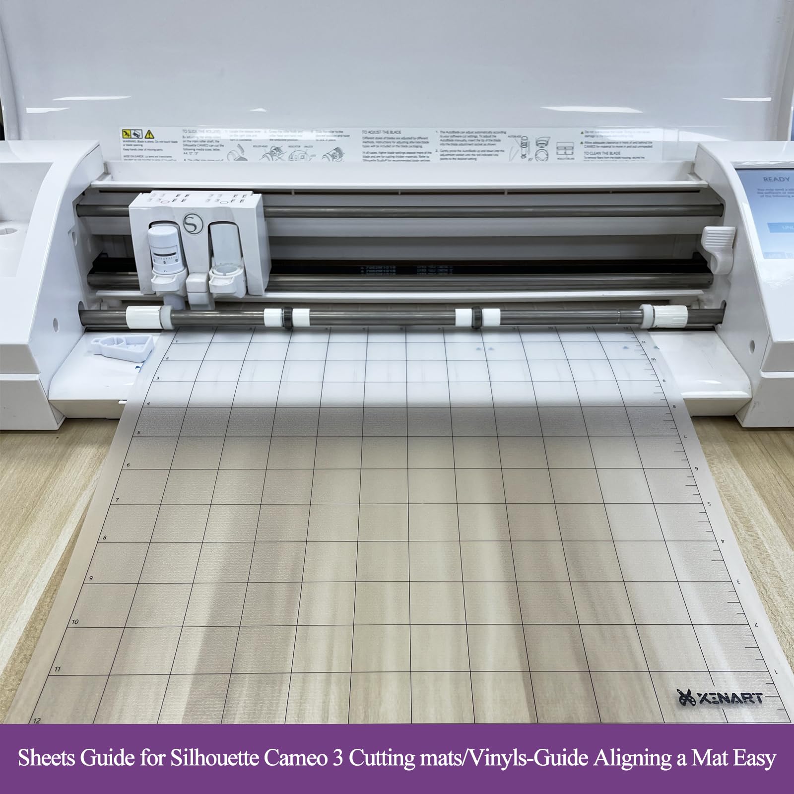 XINART Fogli guida per Silhouette Cameo 4 tappetini da taglio, Came 4 Plus Scala Line Guide, Cameo 3 Mats Guida Allineamento di un tappetino Facile