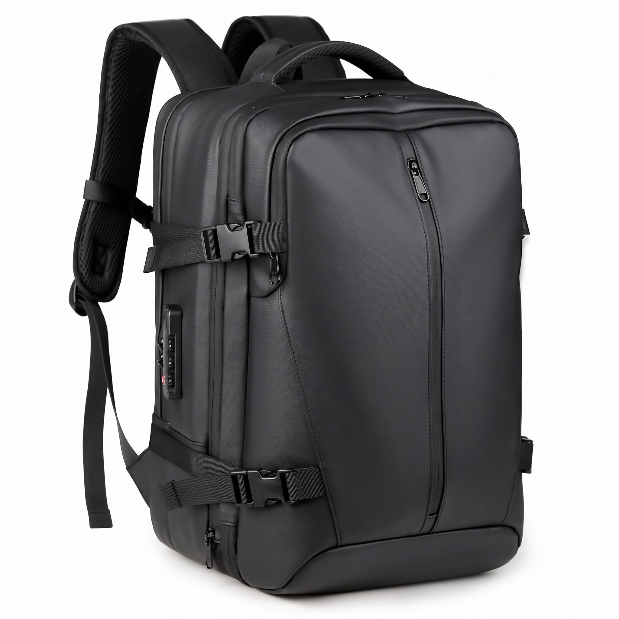 Bewinner Vakuum-Rucksack, Reise-Kompressionsrucksack, Erweiterbar auf 36–55 L, mit Integrierter Elektrischer Pumpe, Diebstahlschutz, Trocken- und Nasstrennung, Passend für 17,3-Zoll-Laptops, für