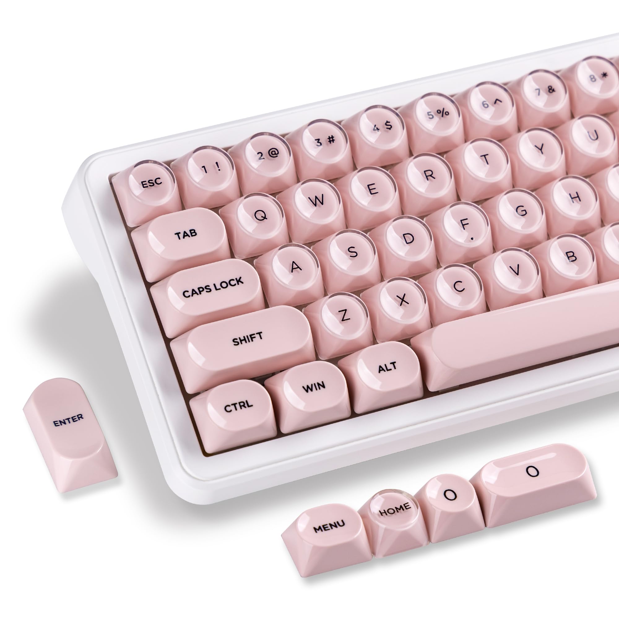 dagaladoo PBT Keyboard keycaps,Pink moa keycaps Jelly
