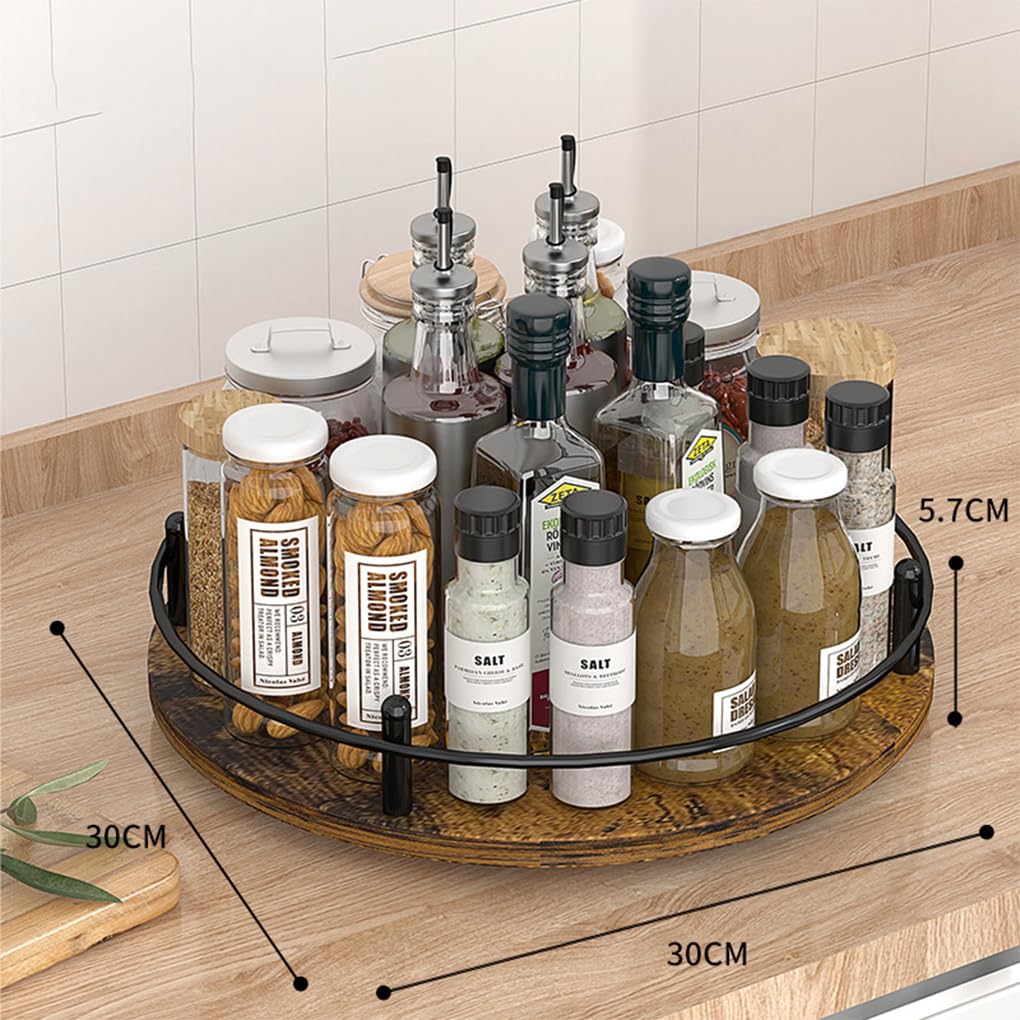 Organisateur à épices Lazy Spice Shelf,à deux étages,rondeur