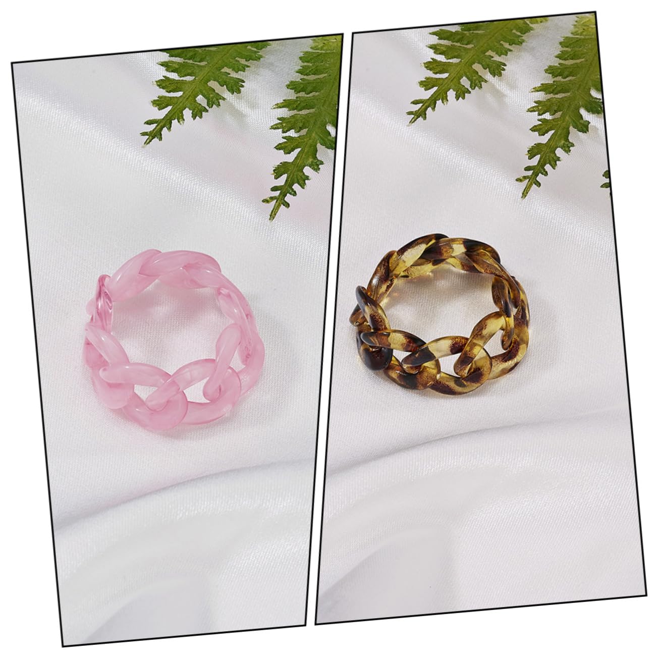 TOVINANNA 6pcs Resin Chain Rings Finger Jewelry for Unique Style for and Festivals Skin Friendly Material Creative Design Random Color