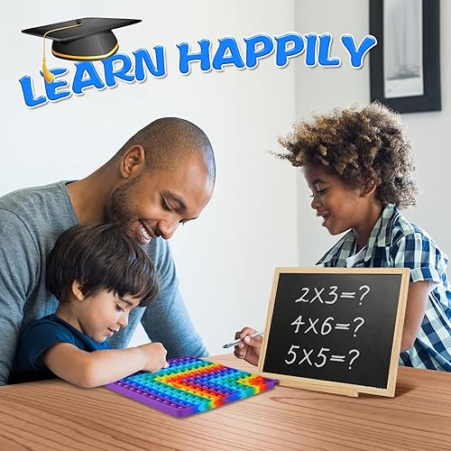 Miniatura 2 de EK-Memory-fish Juego de mesa de multiplicación digital de mesa de multiplicación, adición y multiplicación en uno, juguete de punta de dedo arcoíris