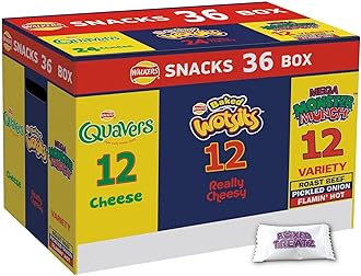 Walkers Crisps Snack Variety Box 36 Pack Quavers Baked Wotsits Mega Monster Munch Crisps Snack Mix Party Box Boxed Treatz
