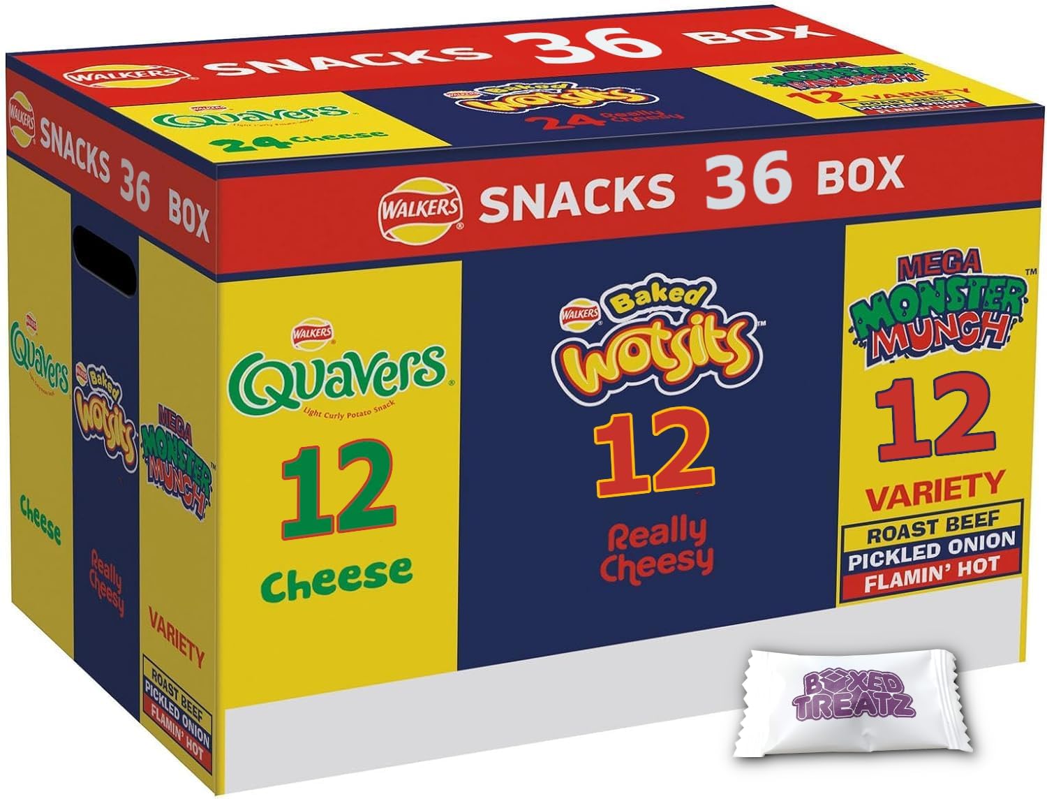 Crisps Snack Variety Box 36 Pack Quavers Baked Wotsits Mega Monster Munch Crisps Snack Mix Party Box Boxed Treatz