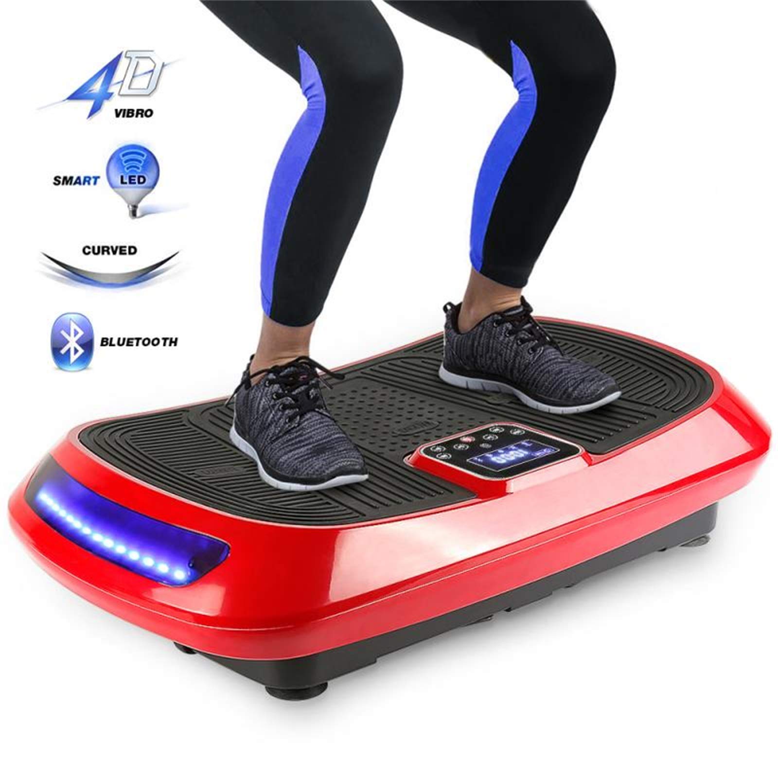 Pedana Vibrante -4D 220v 500w, attrezzo Fitness con Vibrazione - Mettiti in Forma, rimbocca e tonifica Il Corpo, Telecomando, Altoparlanti Bluetooth + Fasce di Resistenza