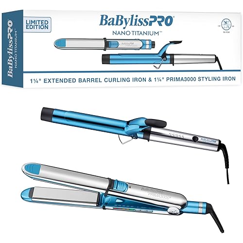 BaBylissPRO Nano Titanium Prima Ionic Hair Straightener – Professional Flat Iron & Curling Iron in One for Stylists, Pro Styling Hair Tool