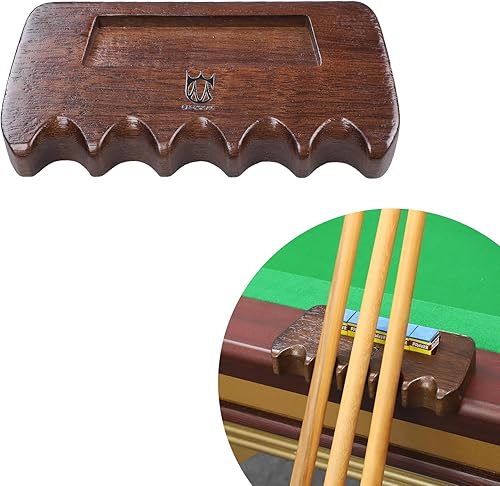 Miniatura 8 de CROWN ME Soporte de madera ponderado para palos de billar de 2 tacos, soporte para palos de billar, soporte para tiza
