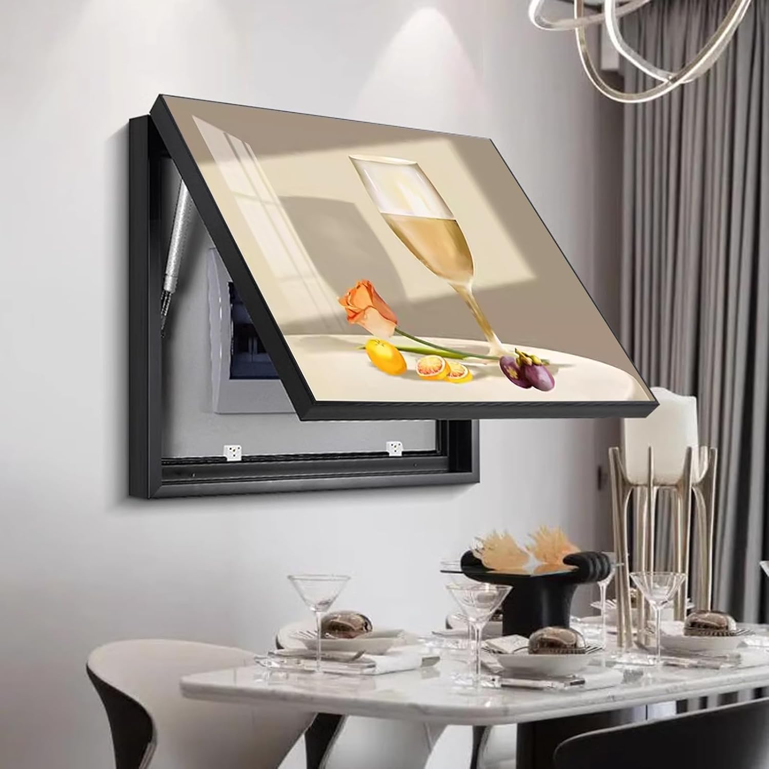 Living Room Electric Meter Cover Box,Electrical Panel Cover Decorative Painting, Hanging Distribution Box Decoration for Bedroom Kitchen Office Hotel (50x40cm/19.7x15.7inch,D)