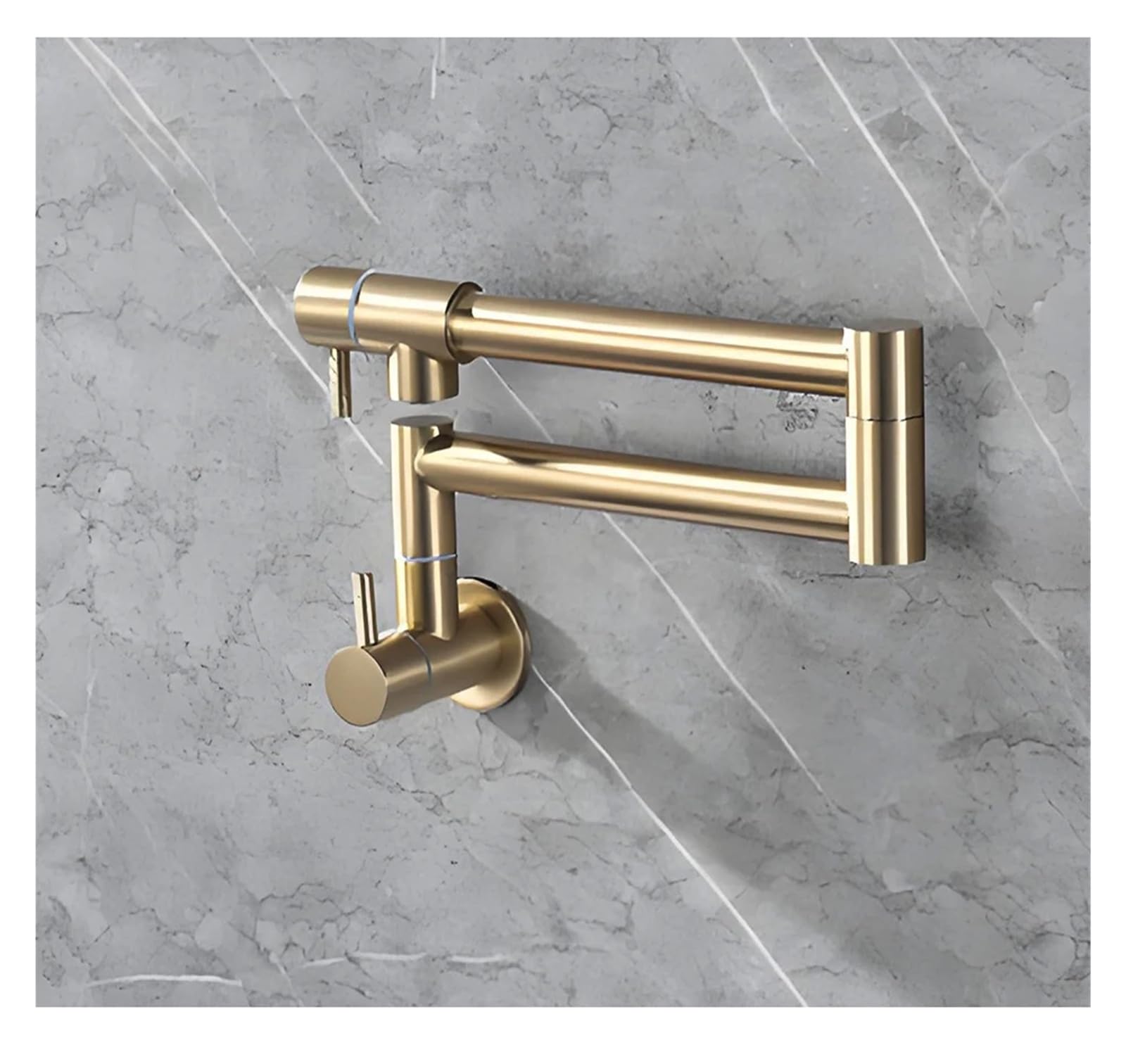 Grifos mezcladores para Fregadero Grifo de Cocina Plegable Acero Inoxidable baño con Agua fría y Giratorio Oculto la mayoría los escenarios (Grifo Dorado Cepillado).