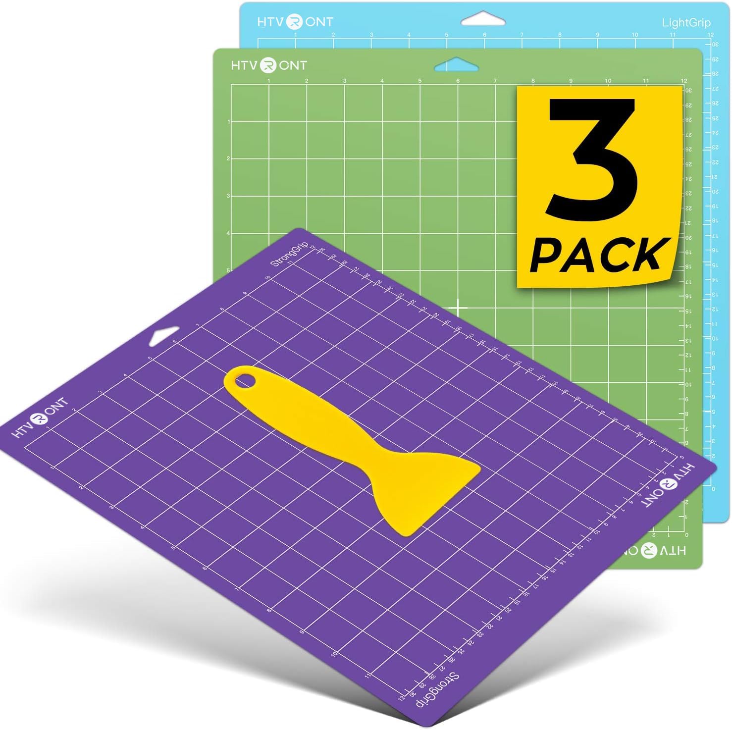 HTVRONT Cutting Mats 12x12, 3 Pcs, Compatible with Cricut Maker/Explore