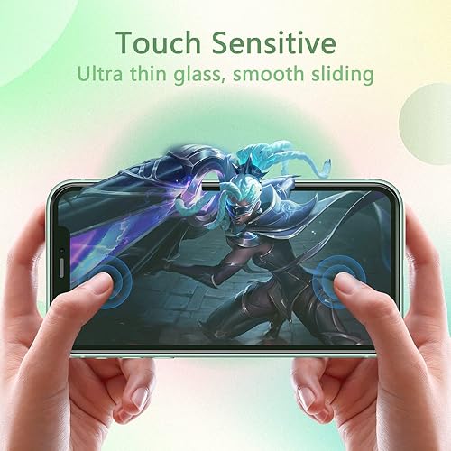 Miniatura 7 de QUESPLE Paquete de 2 Protector de pantalla de privacidad verde para iPhone 11iPhone XR de 6.1 pulgadas, vidrio templado de cobertura completa
