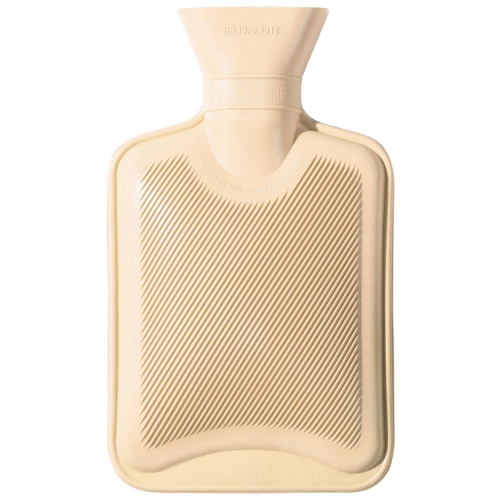 HomeTopPremium Classic Rubber Hot Water Bottle (1L, Eggshell Cream)