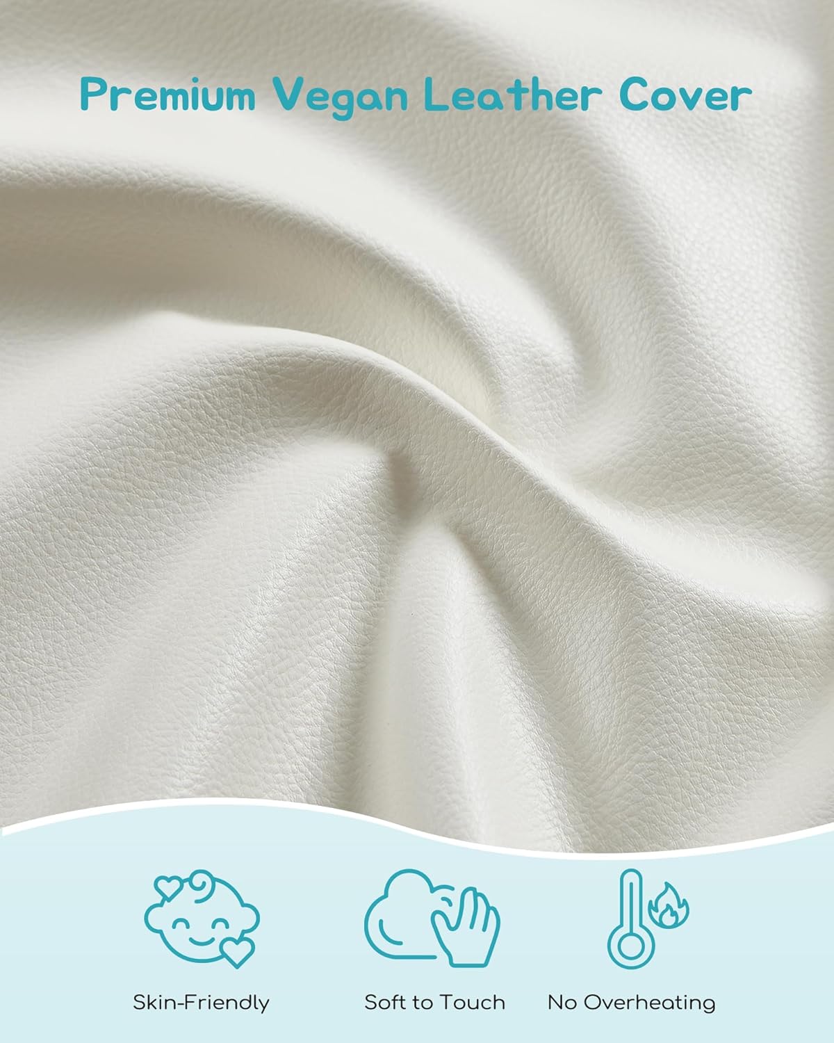 39" Round Baby Mat for Floor, Hypoallergenic Vegan Leather Cover Foam Play Mat for Nursery, Easy to Wipe Clean & Waterproof, Thick Playmat for Infants and Toddlers, 1 Storage Strap Included