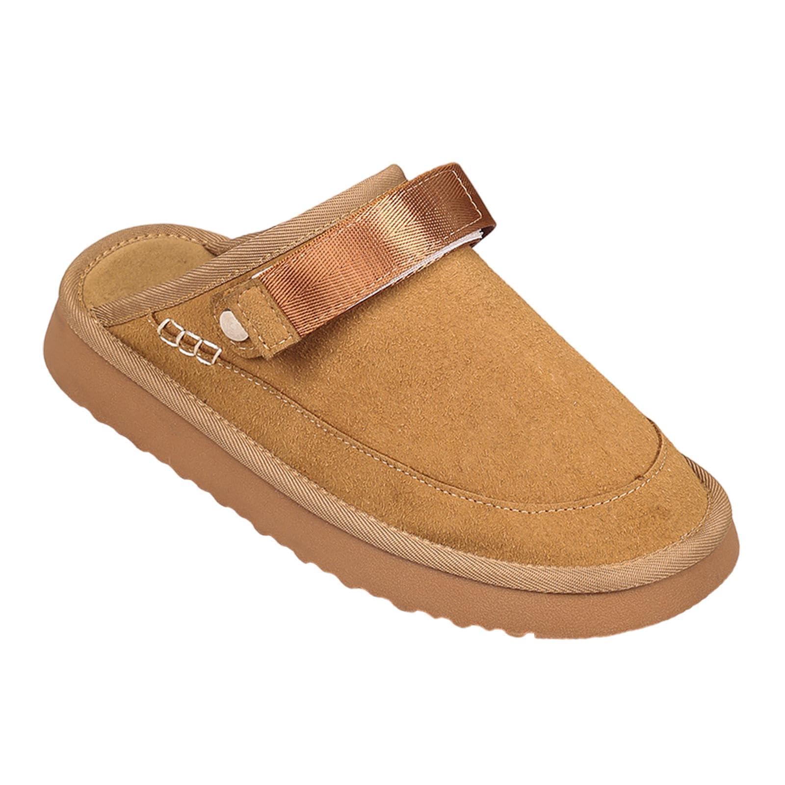 Clogs Thick Soled Fashionable Slip on Shoes Autumn PU Suede Leather Slippers 41|Clothing Shoes & Accessories | Womens Shoes | Sandals & Flip Flops-image-15