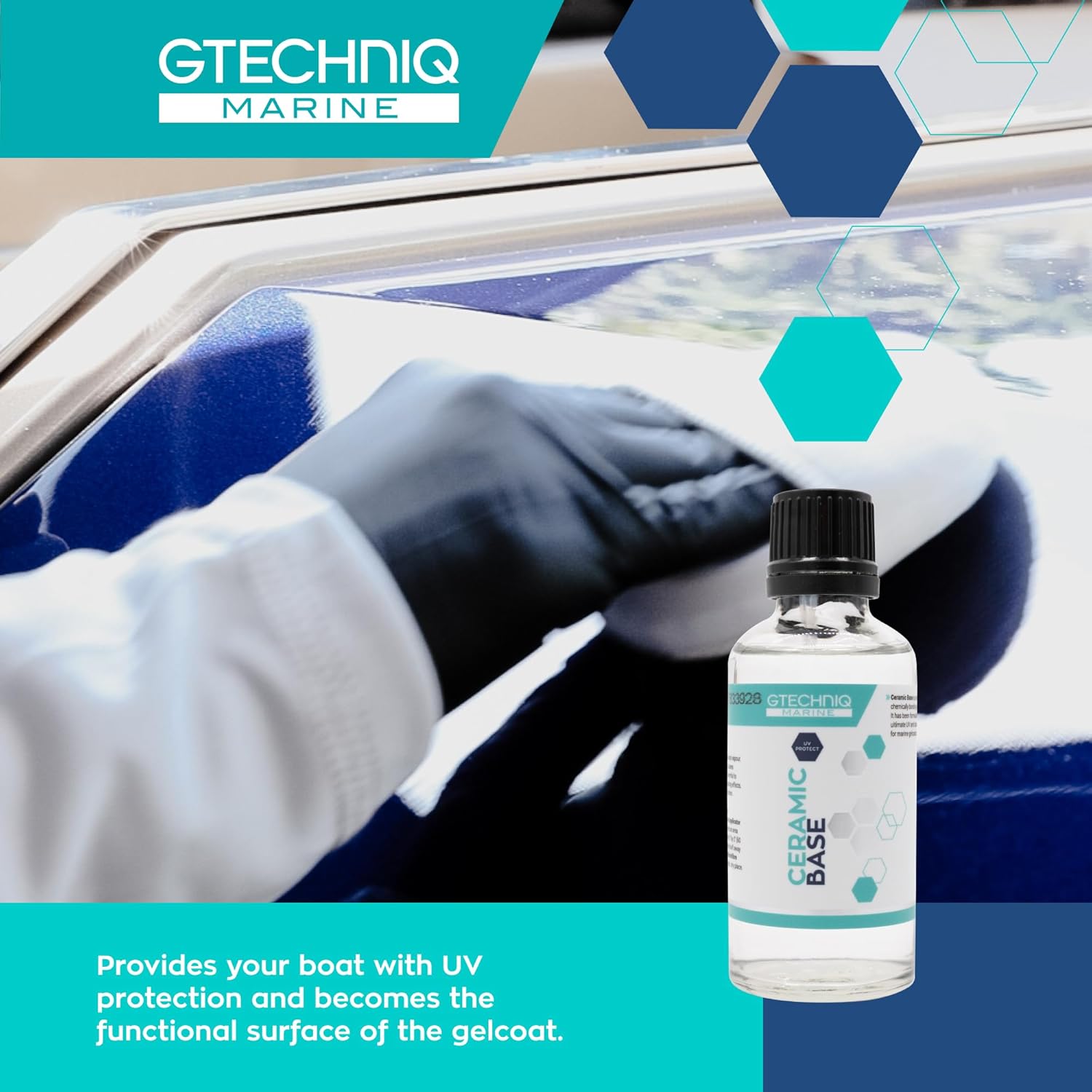 Gtechniq Marine Ceramic Base for Boats, 50ml | Enhances Protection and Shine, Chemical and Stain Resistant, UV Protection, Helps Prevent Swirls, Easy to Apply and Long-Lasting Results