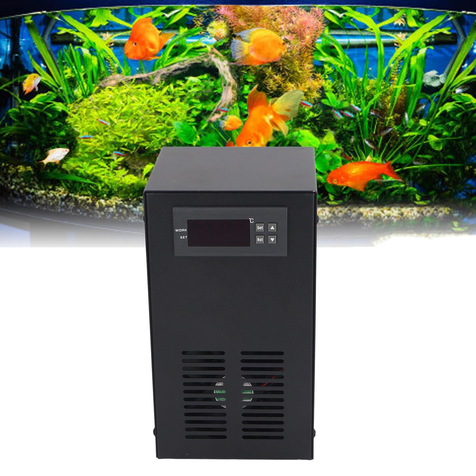 FTVOGUE 70W Reléctrico de Agua Simple Silenciosa para Acuarios de Tanques Hidropónicos de 20 litros Diseño Poroso para Uso Doméstico (Enchufe de la UE)