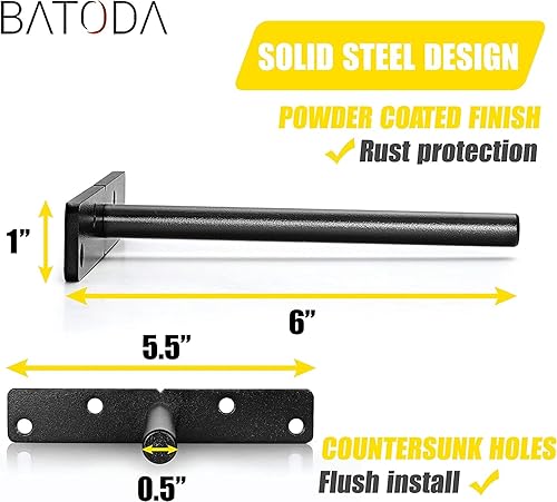 Miniatura 2 de BATODA Soporte de estante flotante de 6 pulgadas resistente (16 piezas) - Soportes de acero sólido para estantes ciegos - Soportes ocultos para