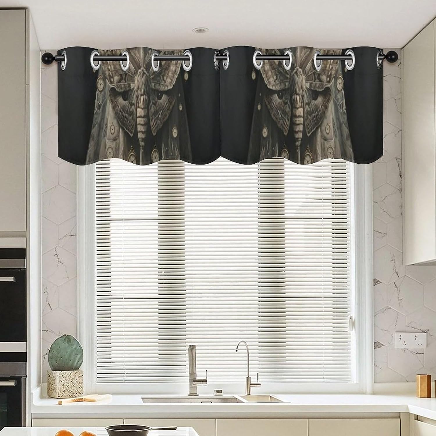 Creepy Goth Valance Curtain Blackout Valances image 3