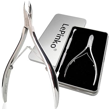 LePinko Salon-Quality Cuticle Trimmer with Pusher Set, 5mm Jaw