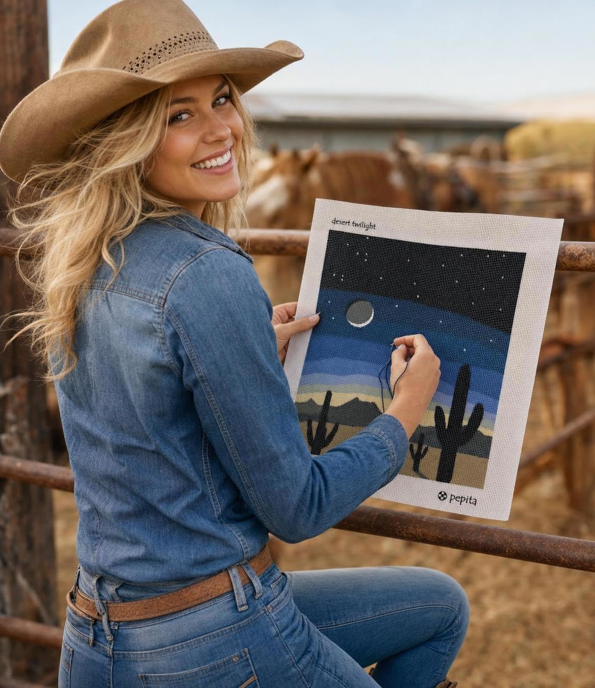 Pepita Needlepoint Canvas: Desert Twilight, 10" x 12"