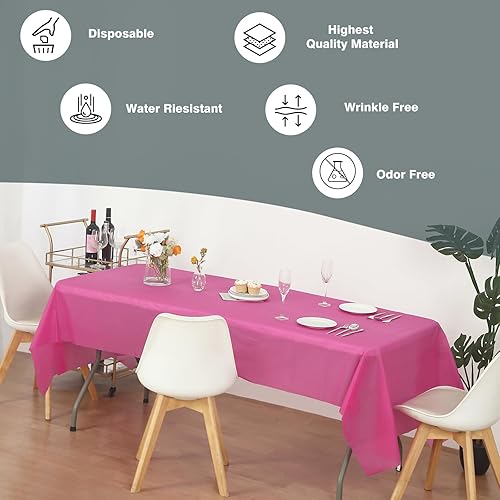 Miniatura 6 de Paquete de 12 manteles de plástico resistentes, reutilizables., Negro