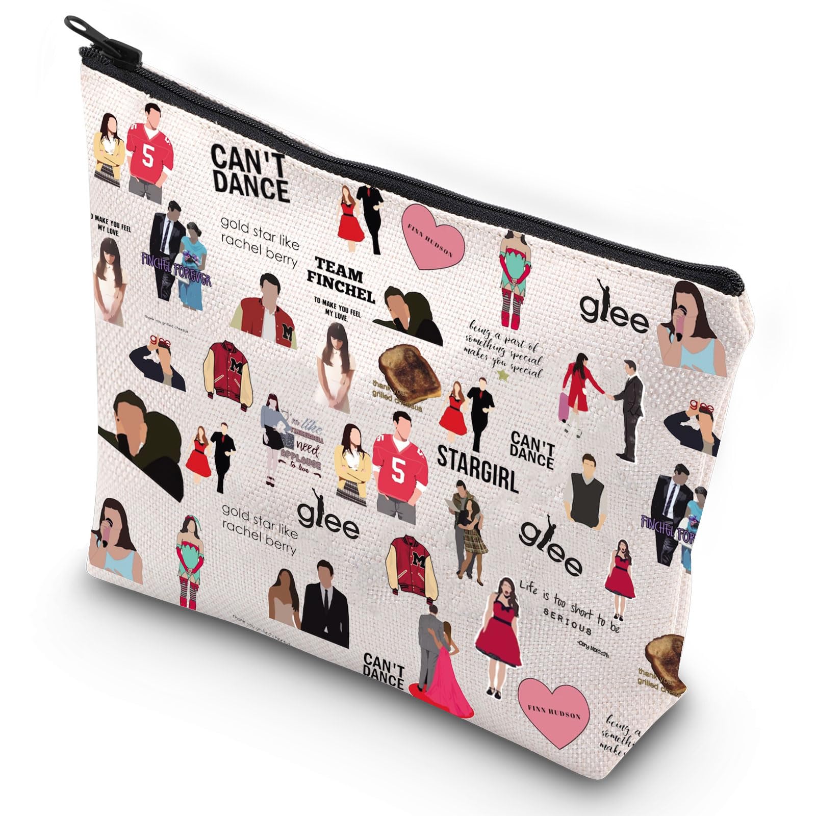 G2TUP Glee Musical Cosmetic Makeup Bag Rachel Berry Fans Gift Gold Star Like Rachel Berry Glee Zipper Pouch Bag (Gold Star MG)