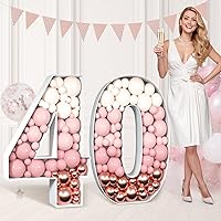 Vista 9 de imprsv Números de mosaico de 3 pies para globos, número de marquesina, marco de número de mosaico, globo de letrero 5 para decoraciones de fiesta