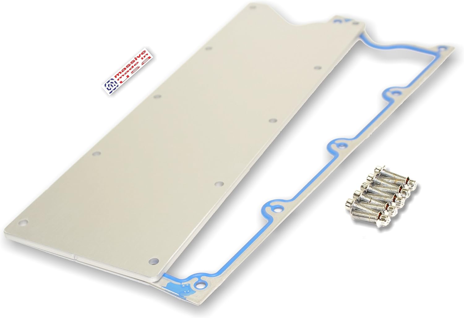 Massive Trophy GM LS Valley Cover Plate Solid Knock Sensor Eliminate Carb EFI Compatible with GM Chevy GM LS 1 2 6 Gen III 3 4.8 5.3 5.7 6.0 X LQ4 LM7 X (Clear/Silver)