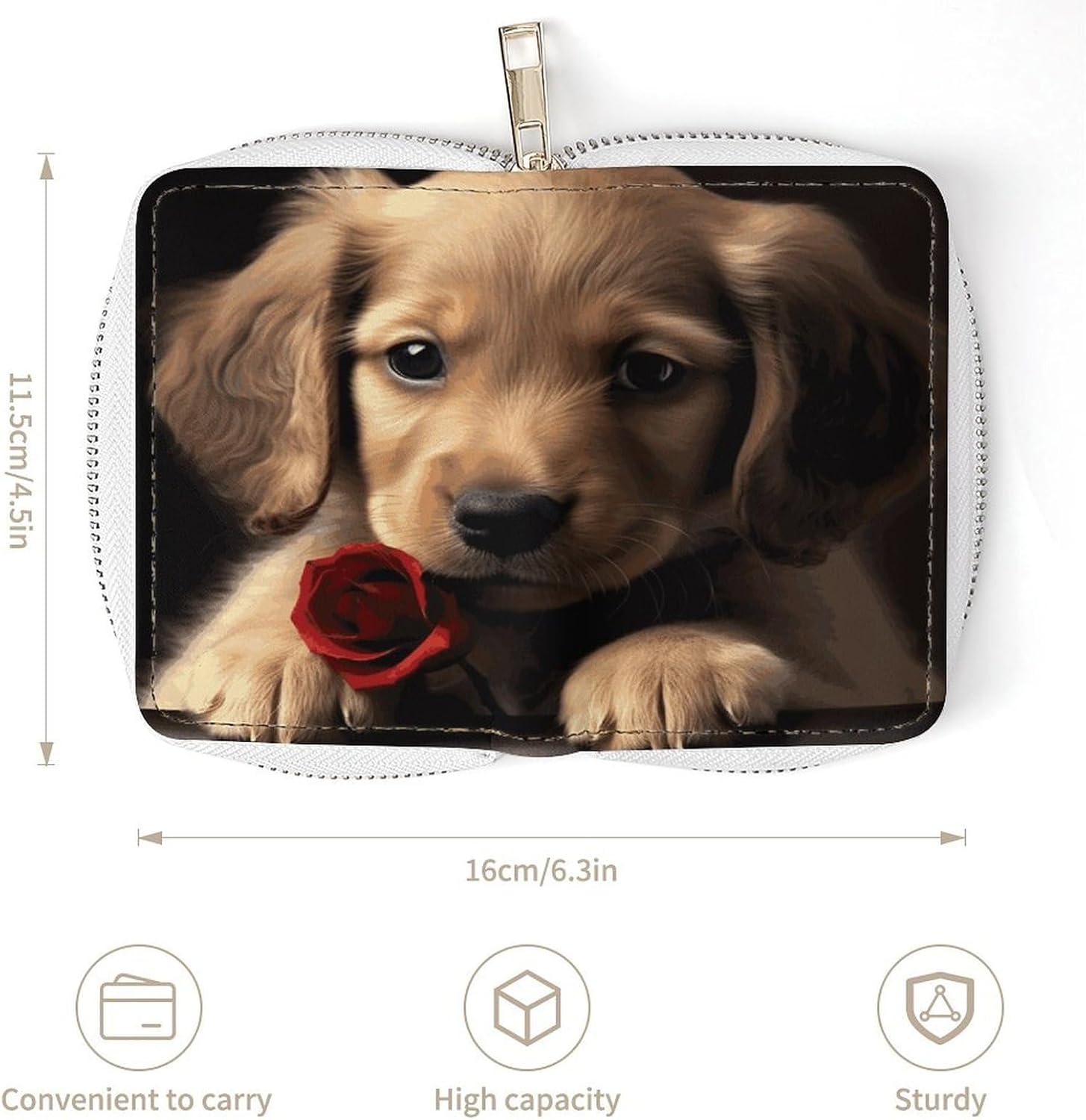 Cute Pet Dog Card Holder RFID Blocking,Credit Card Wallet for Women And Men,Card Case Organizer Bag with Zipper