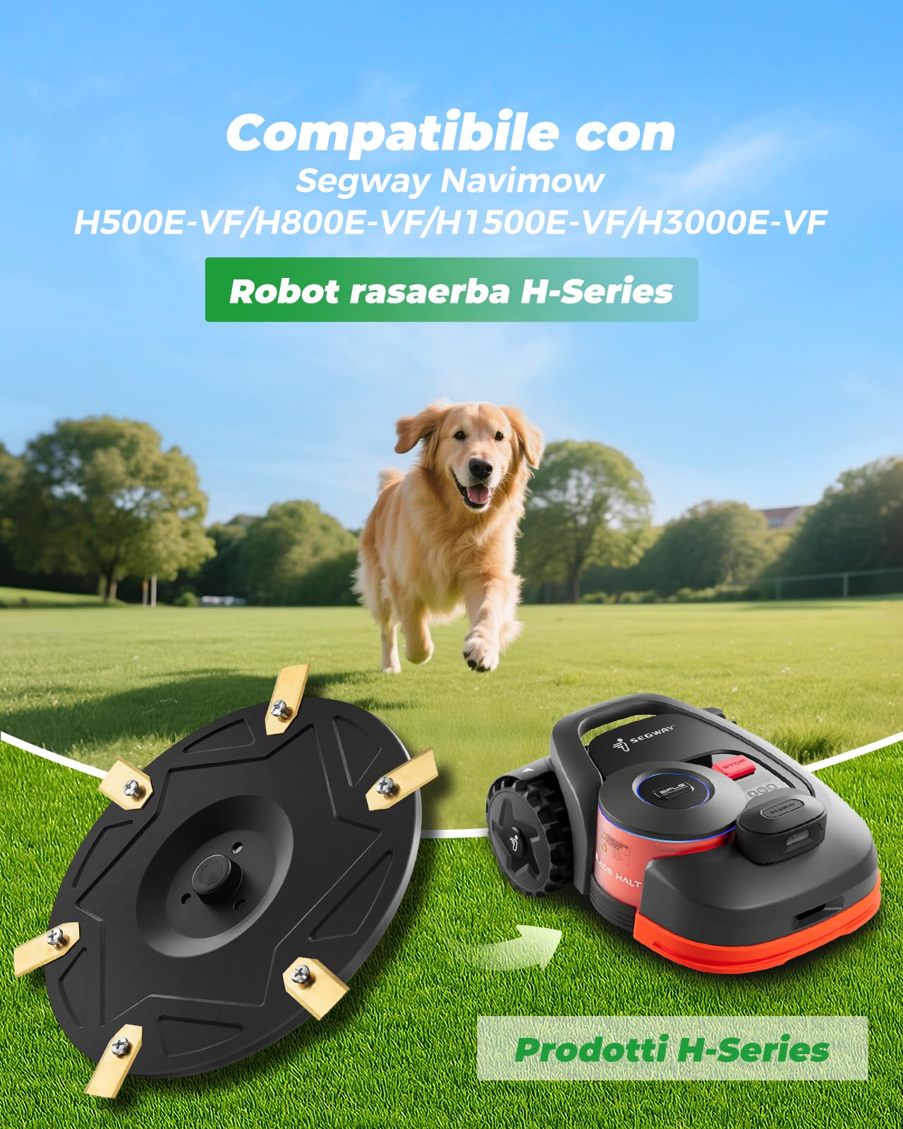 Yivy 6er Kit Lame per Robot Tagliaerba + 30 Lame, Compatibile con Segway Navimow H500E, H800E, H1500E, H3000E - Disco di Taglio per Robot Tosaerba Rotante