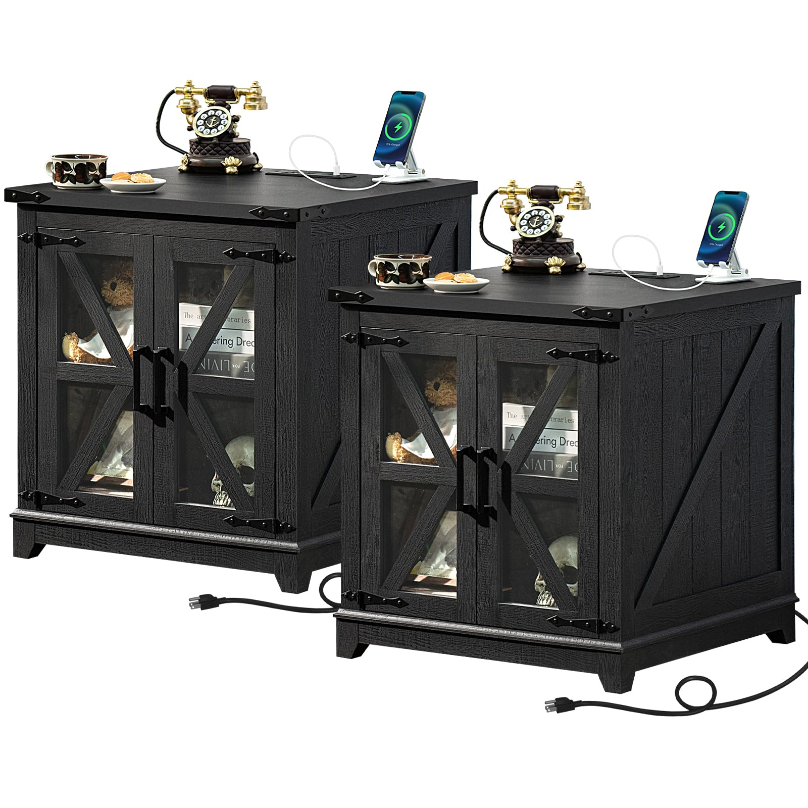 Amazon.com: Joaxswe Farmhouse End Table Set 2 for Living Room