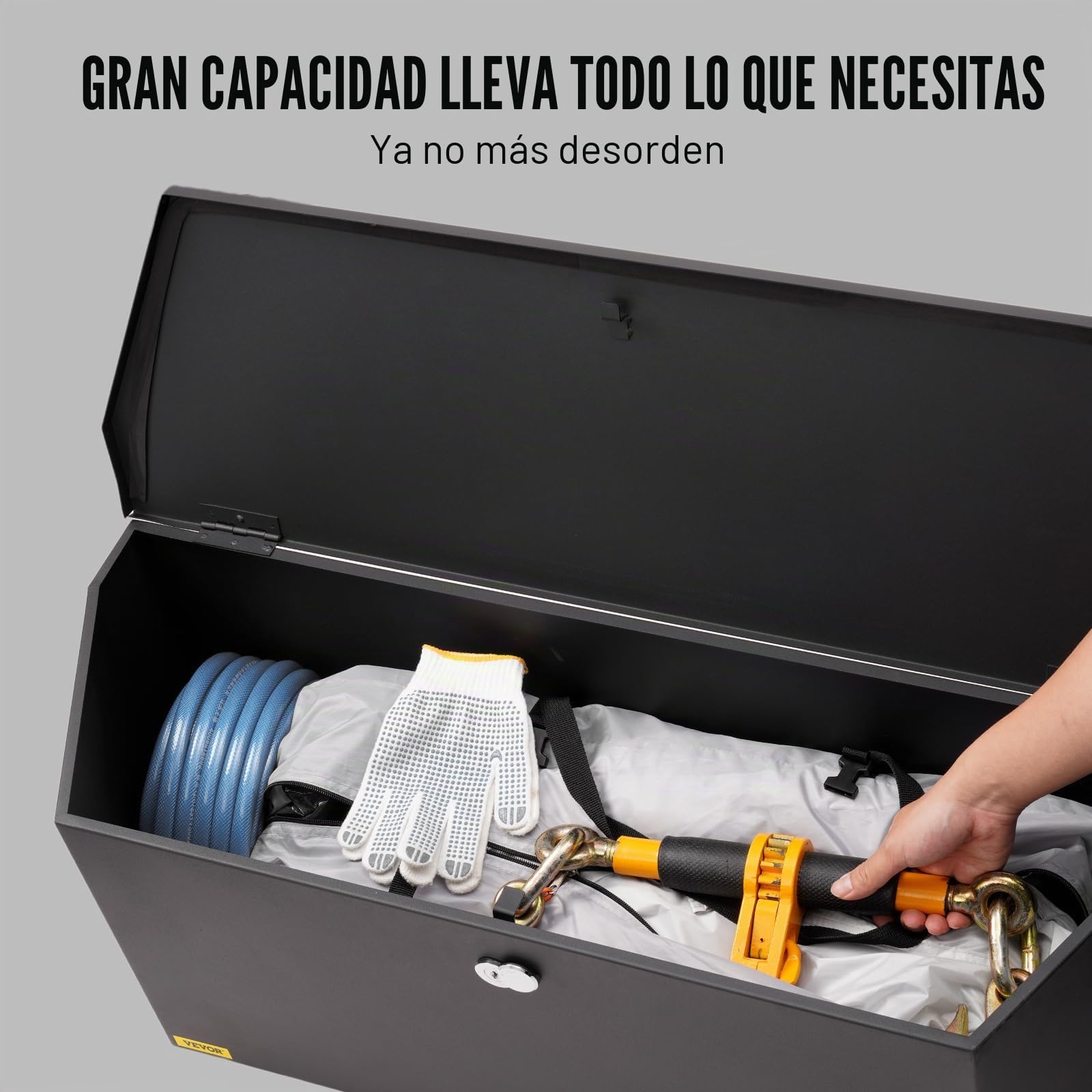VEVOR Caja de Herramientas para Remolque Caja de Herramientas 914 x 305 x 305 mm para Remolque de Acero al Carbono Resistente con Cerradura y Llaves Resistente a la Intemperie para Mudanzas