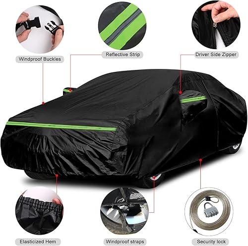 Miniatura 3 de Funda impermeable para automóvil compatible con BMW Serie 4 M4 428i 430i 435i 440i 2014 - 2022, 210T 6 capas para todo tipo de clima, con puerta de