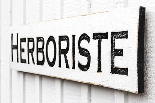Miniatura 3 de Large Herboriste Sign - (Available in 3 Sizes) Carved in a Solid Wood Board Rustic Distressed Farmhouse Style Herbalist Herbal Medicine Apothecary