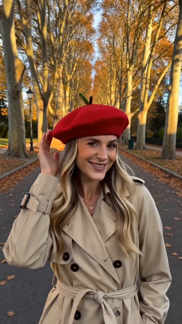 Boina de Lana Hecha a Mano Estilo Francés con Flor miniatura 7