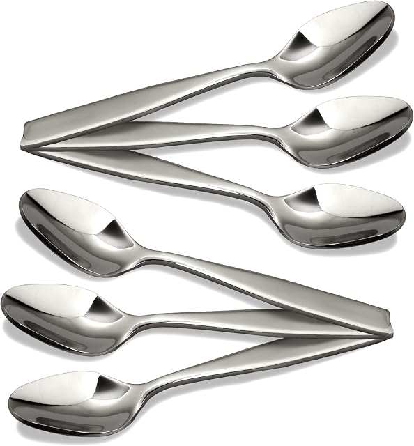 CAMRI Teaspoons Set of 6 - Stainless Steel Tea Spoons 6 , Tea Spoon for Coffee & Dessert , 5.2 inches , Heavy Duty , Dishwasher Safe , Spoon Set for Home Kitchen & Restaurant (C4 - Pack of 6)