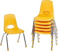 Vista 20 de Factory Direct Partners 10367-BL Silla escolar apilable de 16 pulgadas, asiento apilable para estudiantes con patas de acero cromado y rodamientos