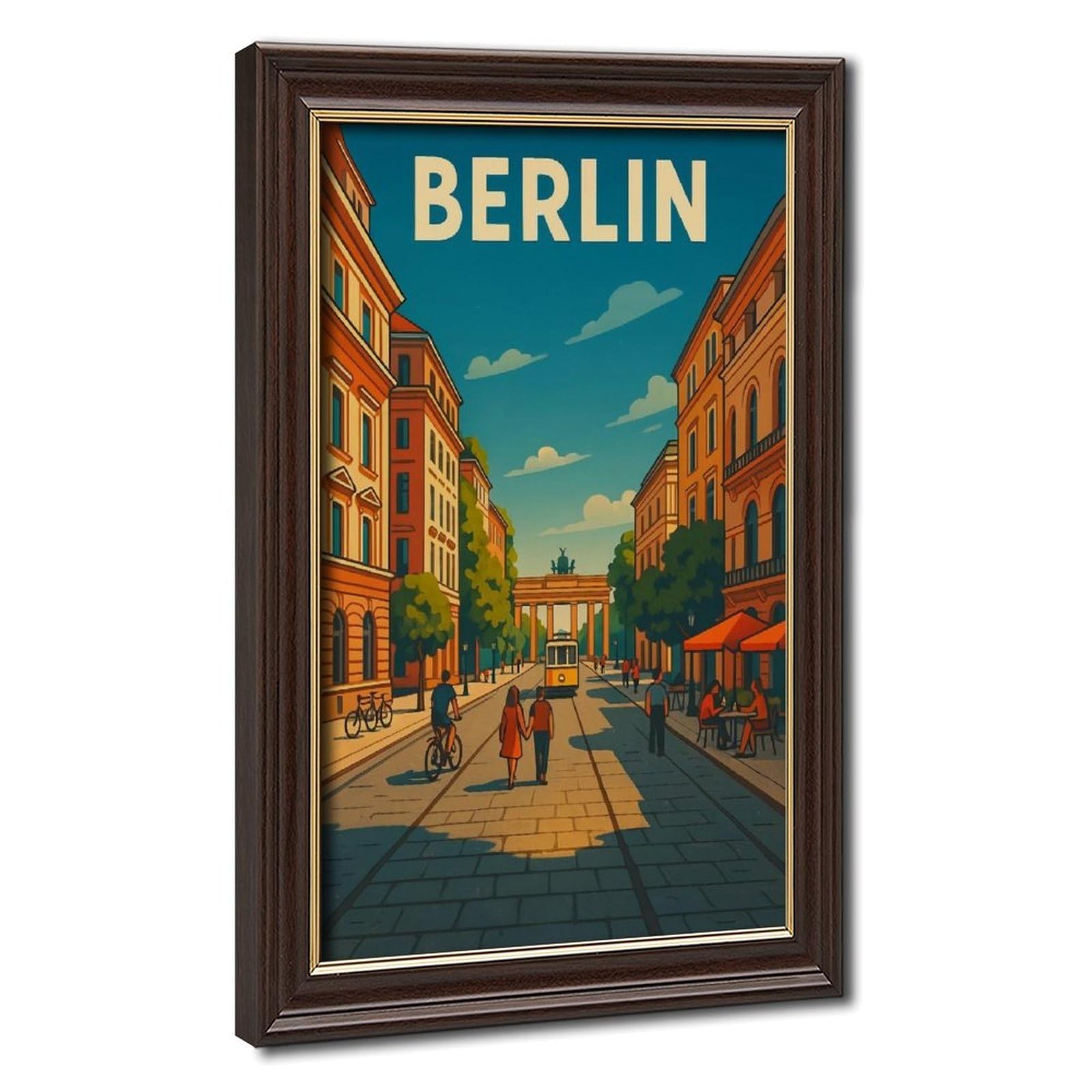 Bareronor Mokume Gane Frame-Style Berlin Canvas Poster For Living Room Decor Gift