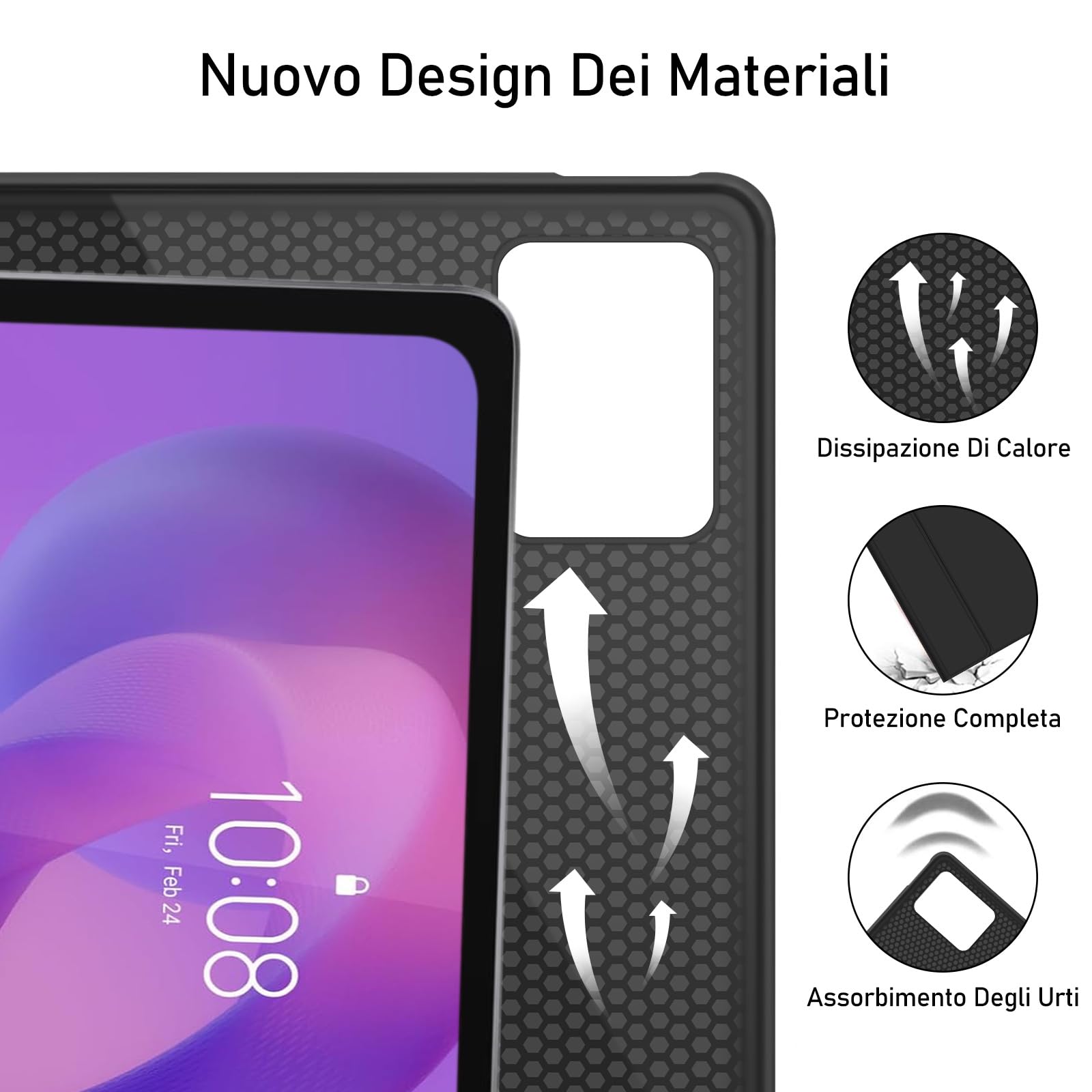 Custodia con Tastiera per Lenovo Idea Tab 11 Pollici 2025 - Bluetooth QWERTY Rimovibile Custodia con Tastiera Wireless Keyboard per Lenovo Idea Tab Tablet 11 2025 (TB-336ZU/TB-336FU), Nero