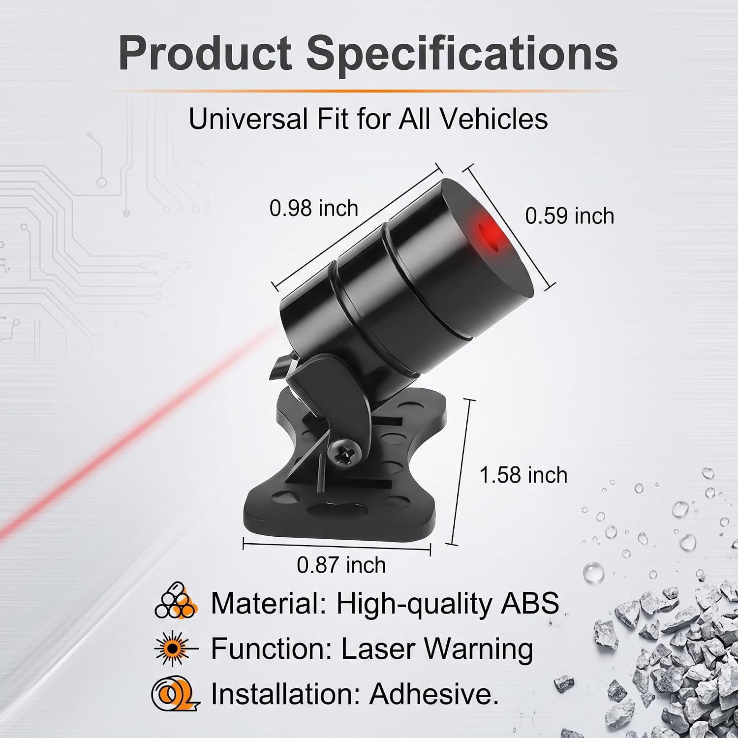Car Laser Rear Fog Light, Adjustable Anti-collision Red Straight Line Taillight, Waterproof Shockproof Safety Warning Rear-end Lamp, Self-adhesive Accessory for Most Vehicles (Black) image 2
