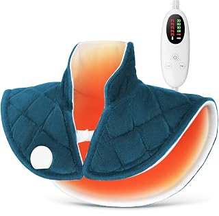 Neck and Shoulder Heat Pad, Heated Neck Warmer for Pain with 5 Heating Levels 4 Timers, Machine Washable, Muscle Tension, Neck and Shoulder Warmer - Amazon product rated Grade A